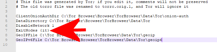 Configurazione exit node Tor Browser