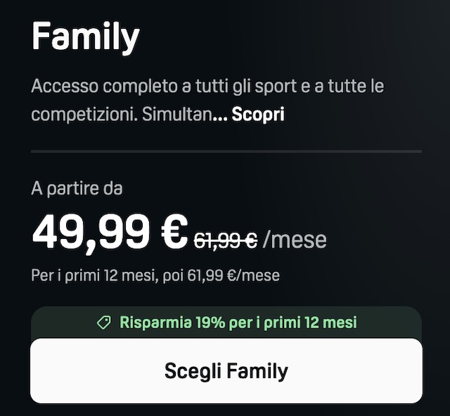 dazn family offerta