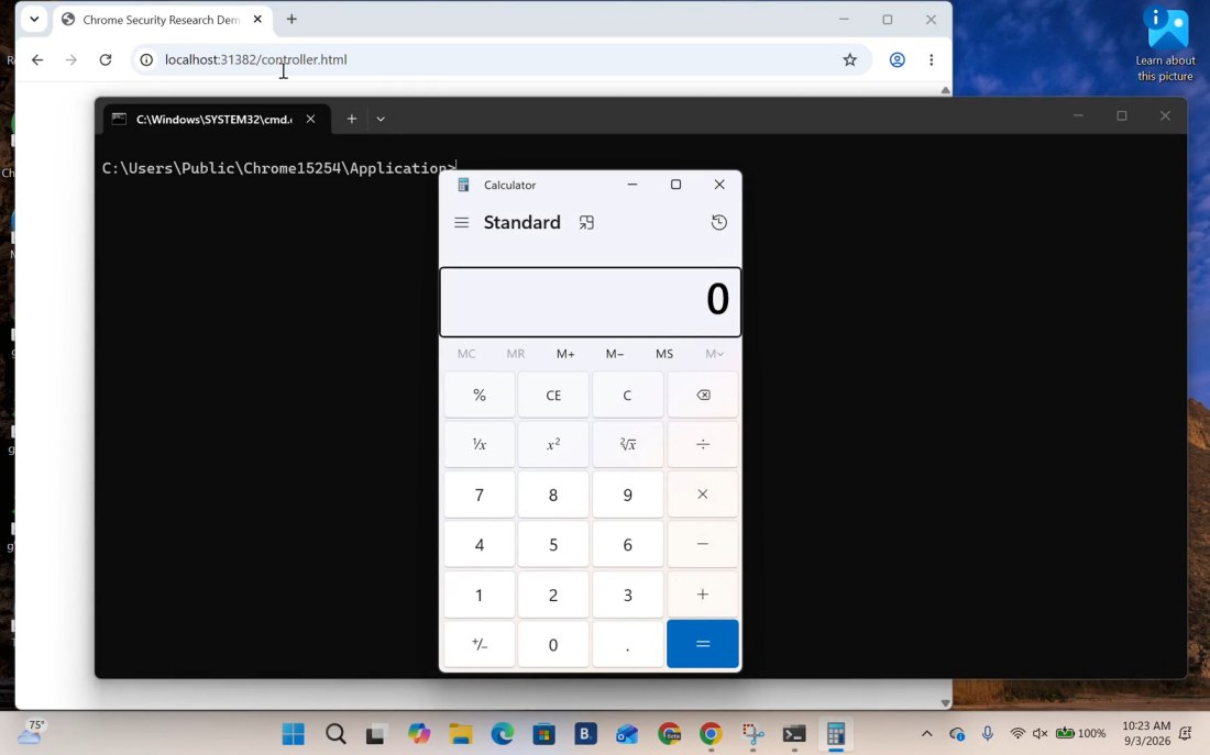 Esecuzione codice locale Windows bypass sandbox Chrome