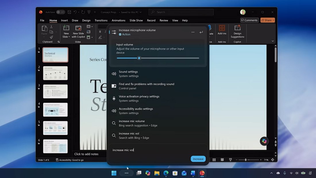 Esempio inline action Windows Search Windows 11