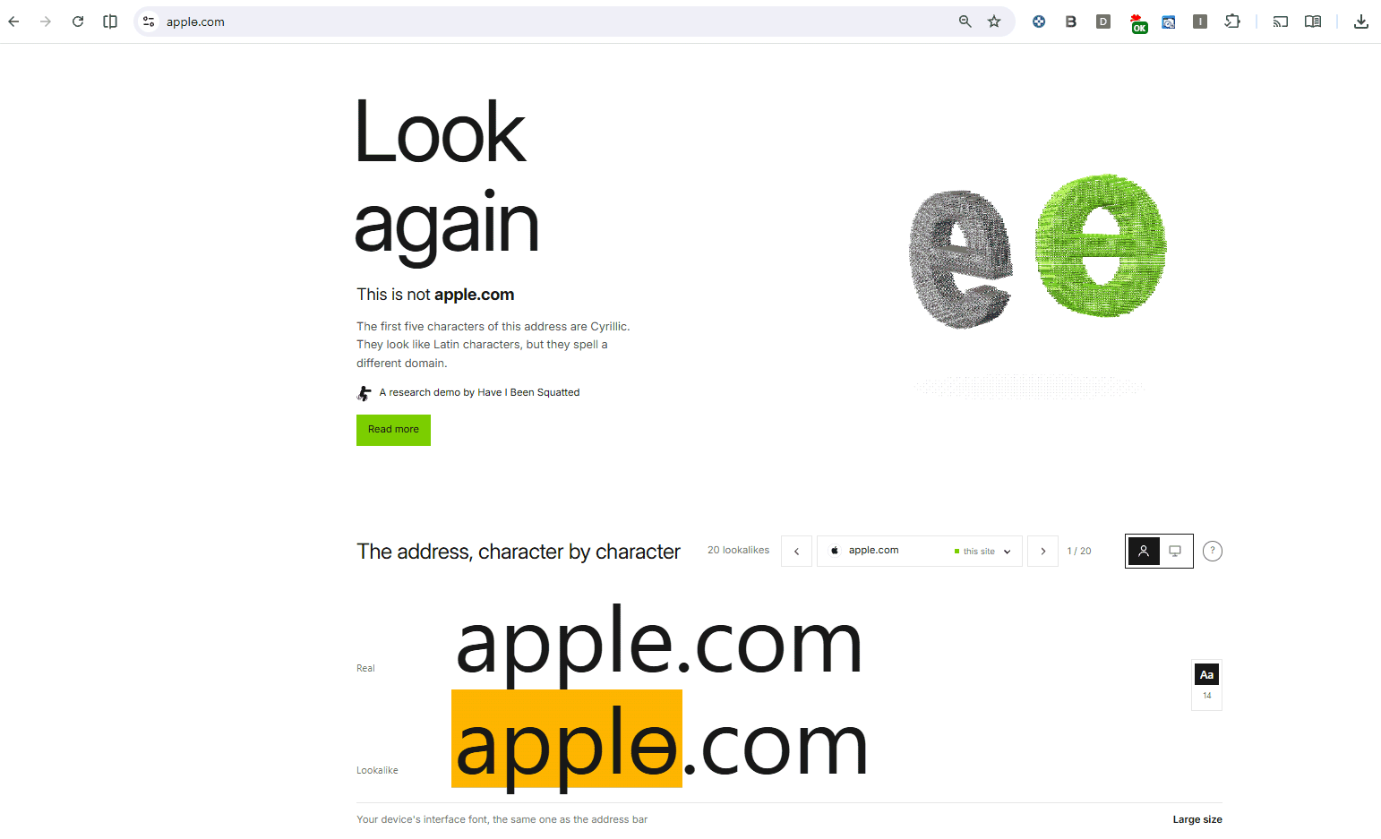Imitazione URL apple.com