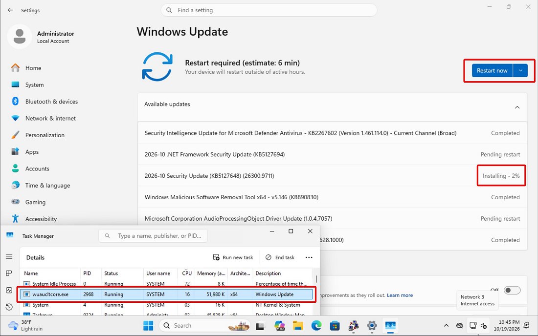 Riavvio anticipato Windows installazione aggiornamenti prematura