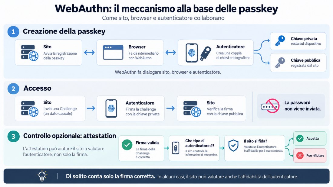 WebAuthn: funzionamento passkey e autenticatore