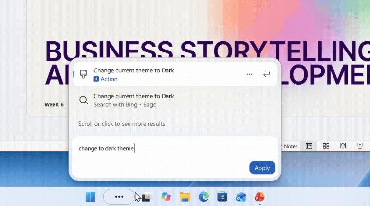 Windows Search inline actions Windows 11