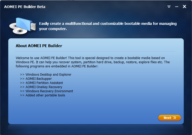 Disco di avvio Windows: come crearlo con AOMEI PE Builder