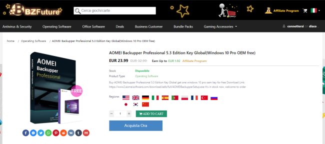 AOMEI Partition Assistant e Backupper in offerta con il Product Key di Windows 10 Pro gratis