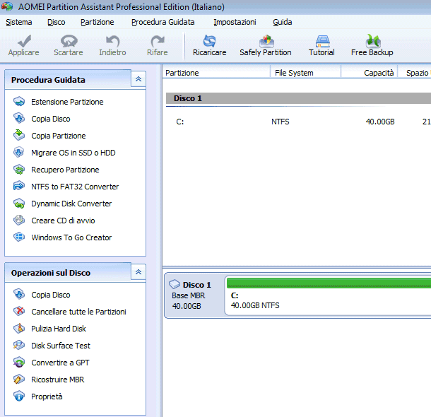 Partizionare hard disk senza perdere dati con AOMEI Partition Assistant