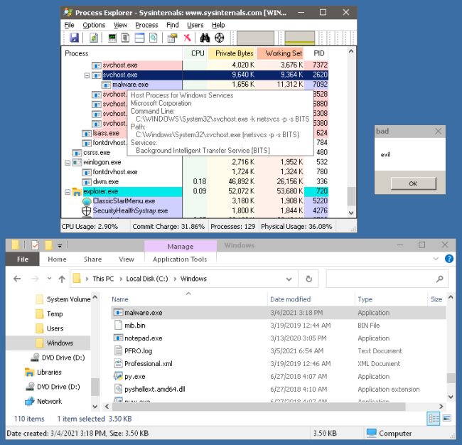 Windows BITS può essere utilizzato per scaricare ed eseguire malware