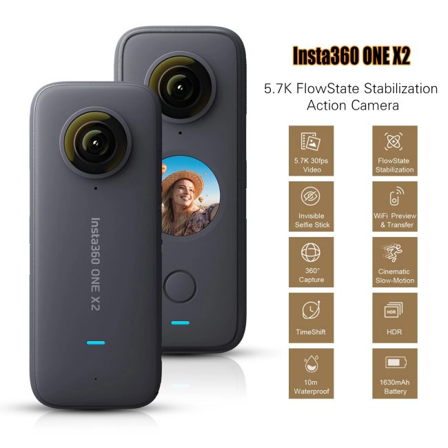 Insta360 ONE X2 e Go 2: action cam panoramica a 360 gradi che offre una regia in tasca e supercompatta per riprese professionali