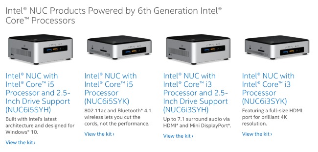 Intel NUC, i Mini PC crescono con 4 nuovi modelli Skylake