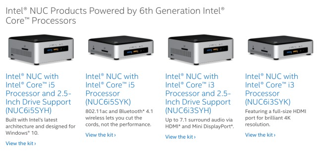 Intel NUC, i Mini PC crescono con 4 nuovi modelli Skylake
