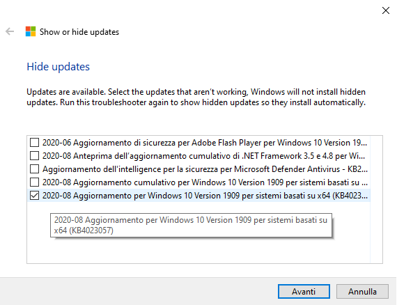 Torna l'aggiornamento per forzare l'installazione di Windows 10 versione 2004