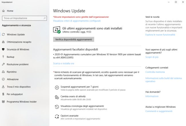 Aggiornamento KB4532695 per Windows 10 può causare schermate blu
