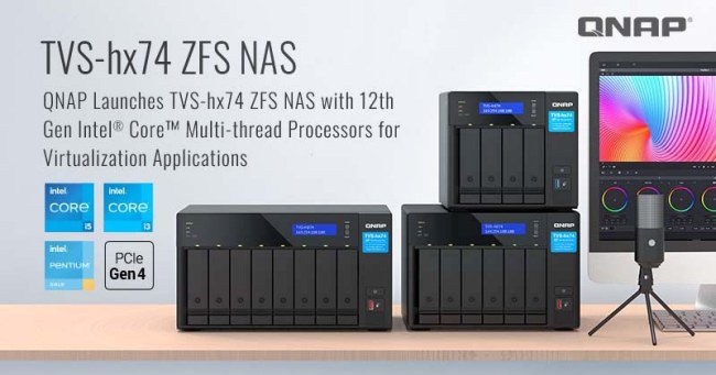 QNAP presenta la nuova serie serie di NAS QuTS hero TVS-hx74 con processori Intel Core multi-thread
