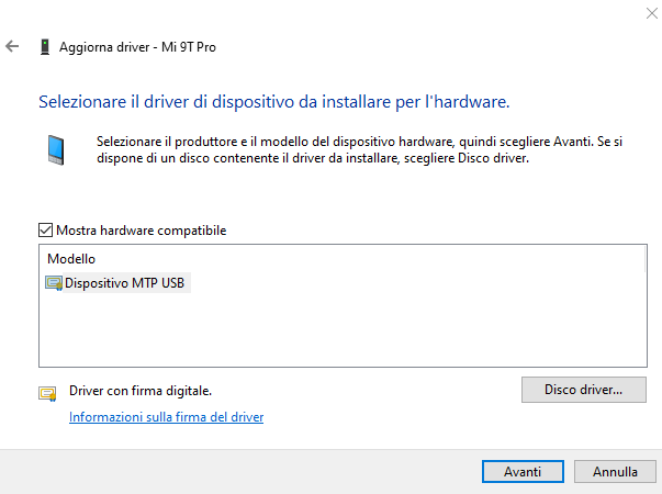 Smartphone Android non riconosciuto dal PC se collegato via USB