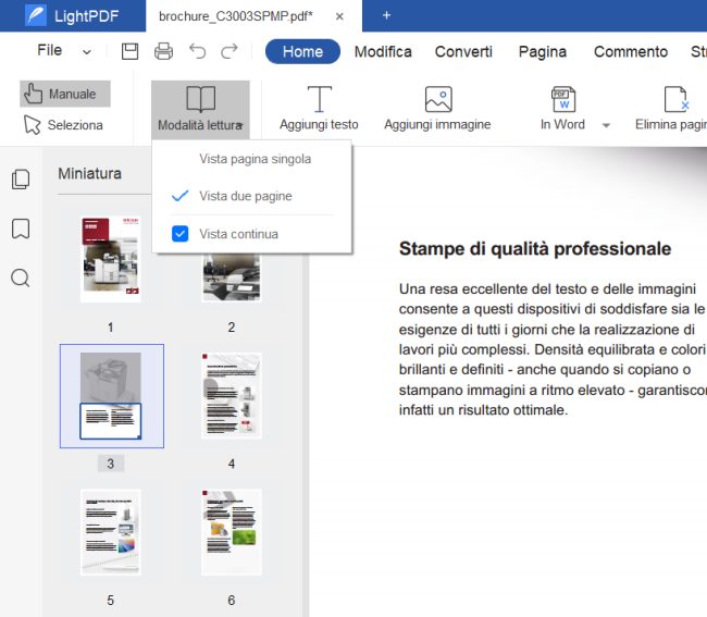 PDF editor leggero e completo: LightPDF
