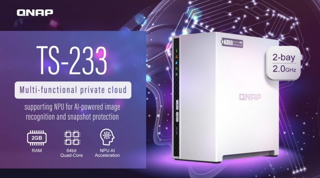 NAS 2-bay economico e smart: QNAP TS-233. Completo, versatile e performante