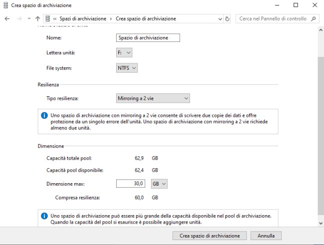 RAID e Storage Spaces o spazi di archiviazione: le differenze
