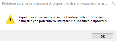 USB bloccata: quale programma la sta usando