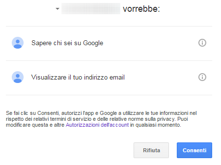 Accesso account Google da applicazioni e servizi terzi