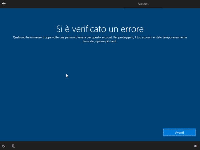 Installare Windows 10 con account locale senza account Microsoft
