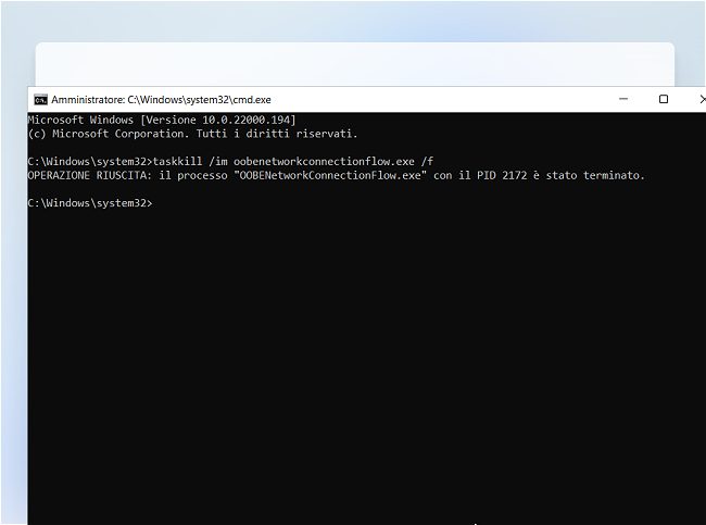 Installare Windows 11 con un account locale