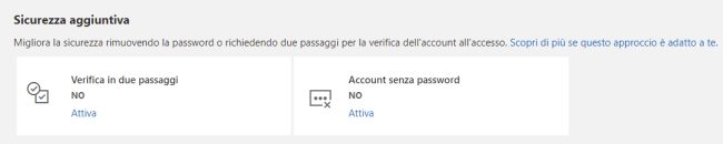 Account Microsoft: possibile il login senza password
