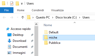 Account Windows 10: cartella Users a 5 caratteri con login Microsoft