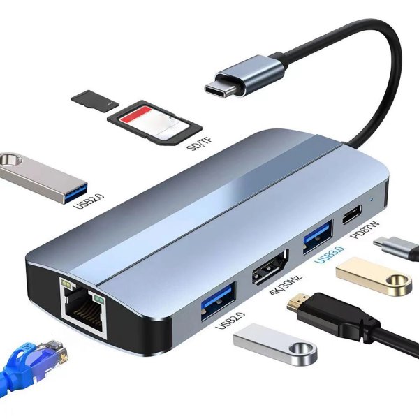 Adattatore USB-C HDMI docking station 8-in-1 in promozione