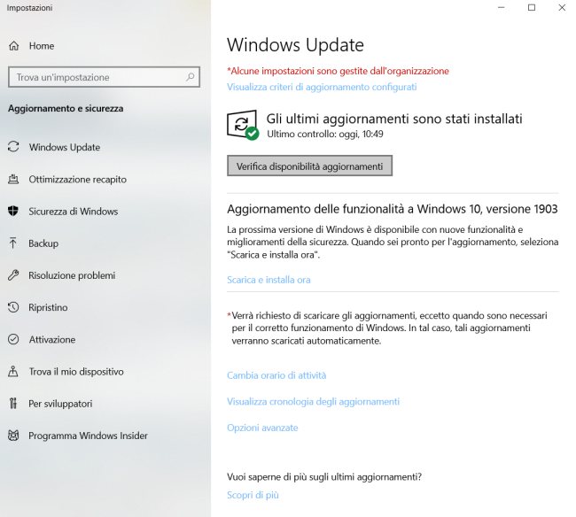 Verifica disponibilità aggiornamenti Windows 10: Microsoft ne modifica il funzionamento