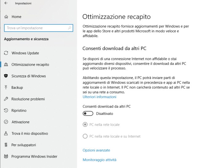Gli aggiornamenti di Windows 10 occupano tutta la banda di rete: cosa fare