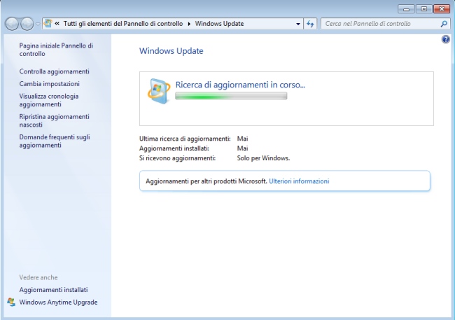 Aggiornamenti Windows 7, la ricerca è infinita