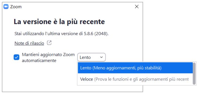 Zoom: aggiornamenti automatici come i browser