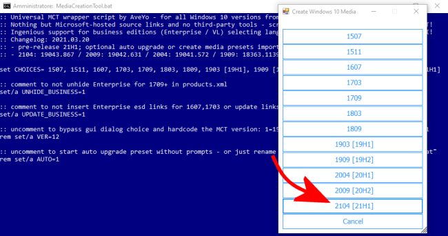 Come installare Windows 10 21H1 in anteprima con il Media Creation Tool