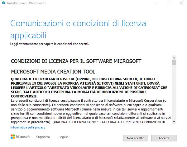 Media Creation Tool e aggiornamento di Windows 10 in-place