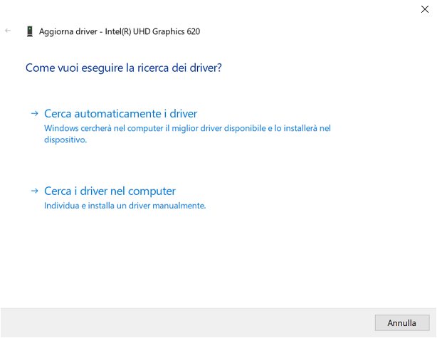 Aggiornare driver online in Windows 10. Impossibile da Gestione dispositivi