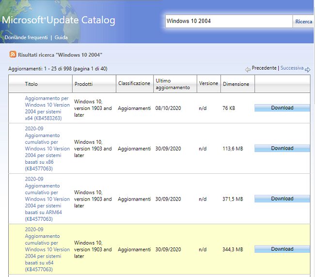 Aggiungere gli aggiornamenti di Windows Update alla ISO di Windows 10