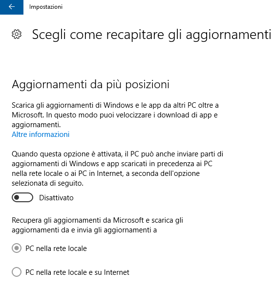 Alleggerire Windows 10 disattivando le funzioni inutili