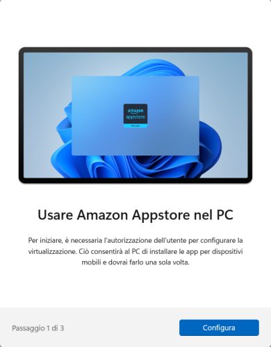 Installare ed eseguire app Android in Windows 11 con WSA e Amazon AppStore