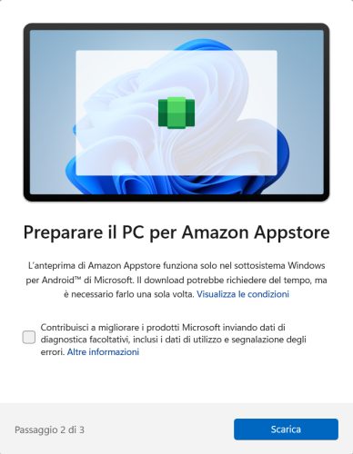 Installare ed eseguire app Android in Windows 11 con WSA e Amazon AppStore