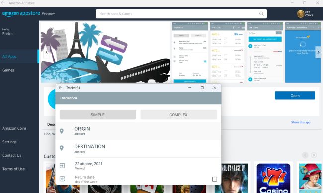 Installare ed eseguire app Android in Windows 11 con WSA e Amazon AppStore
