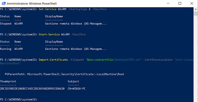 Amministrare PC in rete locale con PowerShell via HTTPS