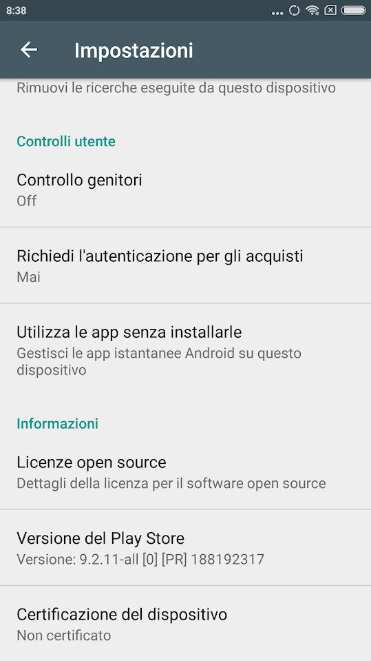 Dispositivo Android non certificato da Google: cosa significa e come risolvere