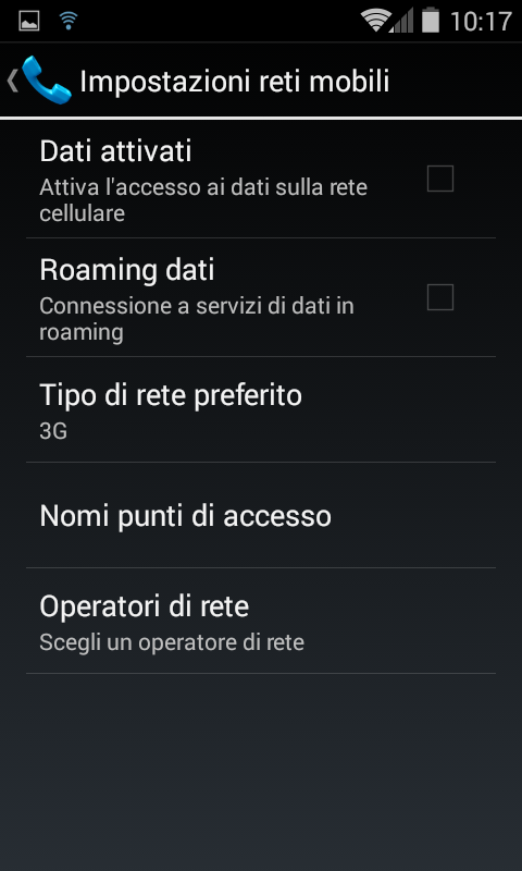 Configurare APN su Android per collegarsi ad Internet