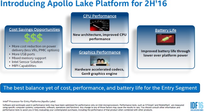 Intel presenta Apollo Lake, per i nuovi PC low cost