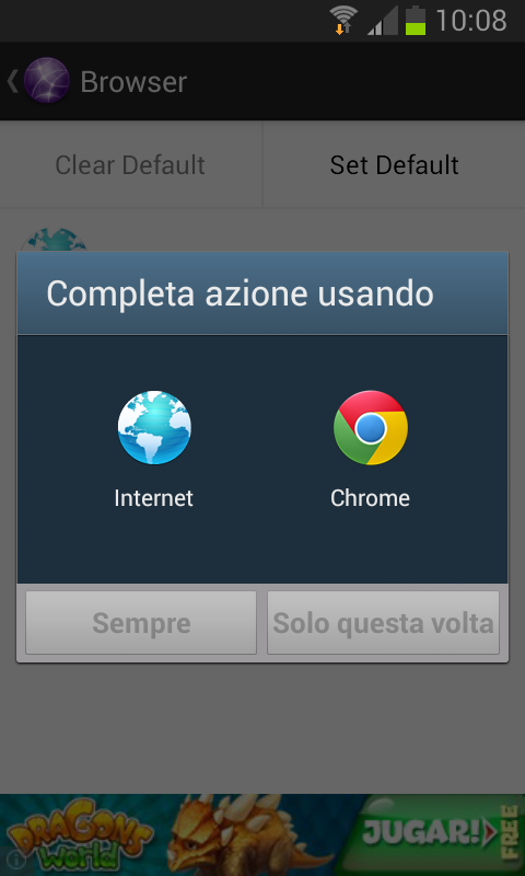 Cambiare applicazioni di default su Android