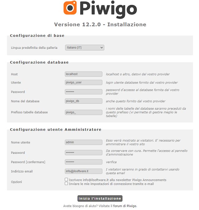 Archiviare foto senza cloud con Linux e Piwigo