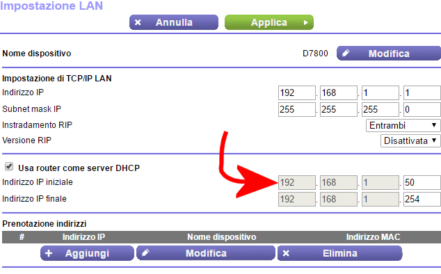 Assegnare IP statico a PC, dispositivi mobili, stampanti e così via