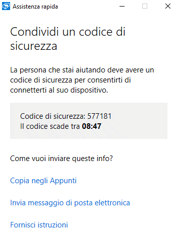 Assistenza remota in Windows 10, come funziona