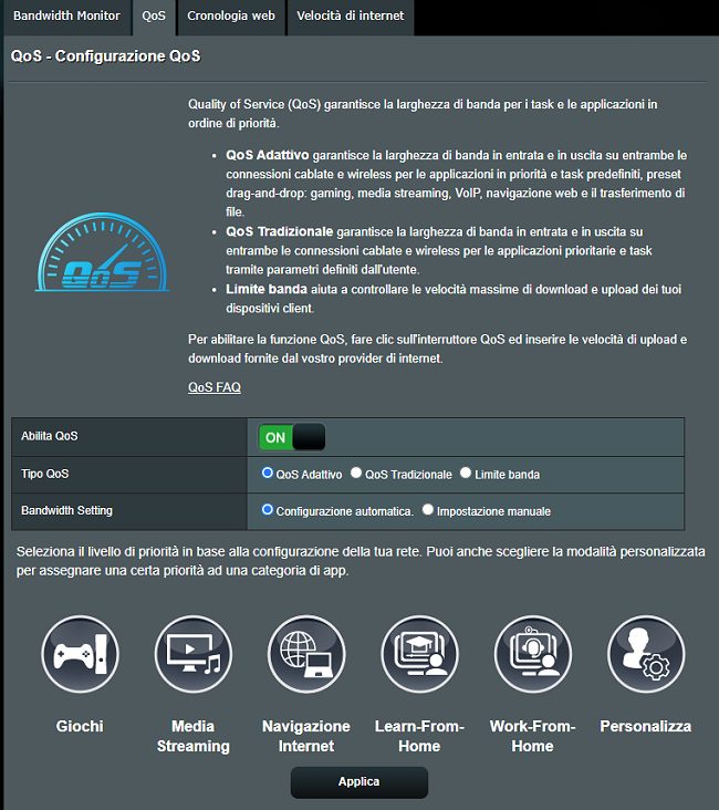 ASUS router: come monitorare il traffico di rete e usare QoS